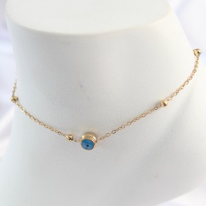 316L Çelik Gold Renk Nazar Boncuk Model Kadın Halhal