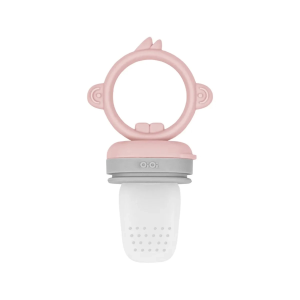 OiOi Silikon Püre Meyve Sebze Emziği Pinky Pink / Powder Grey