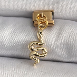 316L Çelik Gold Renk Sallantı Yılan Model Nomination Charm