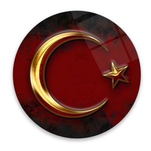 Djital Baskı Yuvarlak Cam Tablo 92