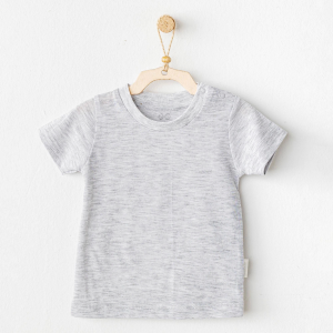 Andywawa Ac25971 Casual Bebek Tişört Grey Melange
