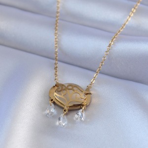 316L Çelik Gold Renk Burgu Model 45 cm Kadın Kolye