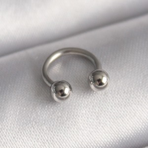 316L Çelik Gümüş Renk Halka Model Topçuk Piercing