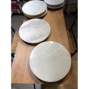 OUTLET Akayev Mermer Beyaz 30 Cm Altın Boncuk Ayaklı Yuvarlak Sunumluk HATALI