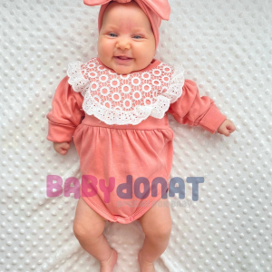 3-12 Ay Kız Bebek Tulum KARPUZ KOLLU Somon