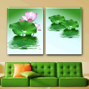 SUDA YÜZEN ÇİÇEKLER İKİLİ TABLO