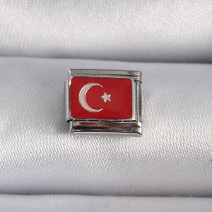 316L Çelik Gümüş Renk Altın Göz İşlemeli Nomination Charm