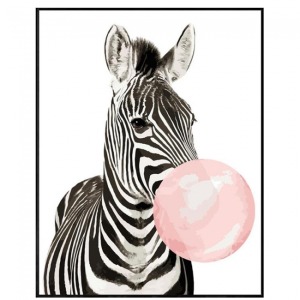  Pembe Sakız ve Zebra Sayılarla Boyama Seti Kasnaklı  40 x 50