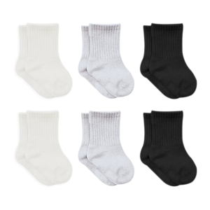 Bistyle Basic Penye Soket Çorap 6'Lı BS10101B Ekru Gri Siyah
