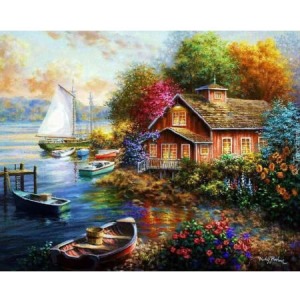  Hayalimdeki Evim Sayılarla Boyama Seti  Kasnaklı  40 x 50