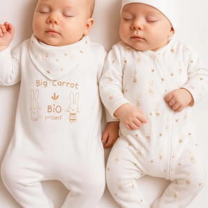 3-6 Ay Big Carrot Kız Bebek 4'lü Tulum Seti Beyaz