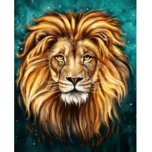  Tek Aslan Sayılarla Boyama Seti Kasnaklı  40 x 50