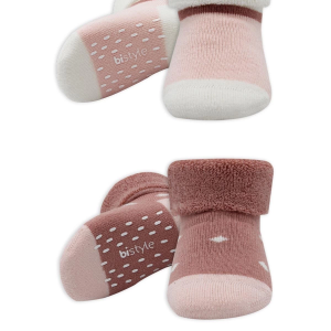 Bistyle Puanlı Kaymaz Havlu Soket Çorap 2'Li BS10502 Pudra Pembe