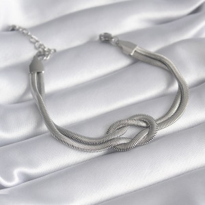 316L Çelik Çelik Gold Renk İtalyan Zincir Düğüm Model Kadın Bileklik