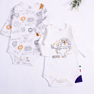 3-12 Ay Aslan Uzun Kol 2'li Erkek Bebek Body Sarı