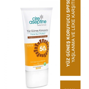 Cire Aseptine Sun Yüz Güneş Koruyucu Yaşlanma ve Leke Karşıtı Krem 50 SPF 50ml