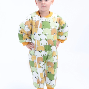 Ayıcık Desen Çocuk Uyku Tulumu Yeşil Uyku Tulum