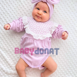 3-12 Ay Kız Bebek Tulum KARPUZ KOLLU Lila