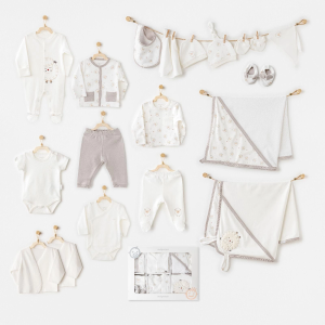 Andywawa Ac25562 Newborn Set Tinny Ships 20'li Hastane Çıkışı Ekru