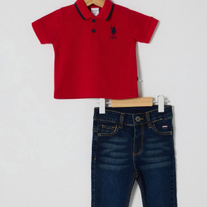 U.s Polo Bebek 2'li Takım Usb2627 Kırmızı