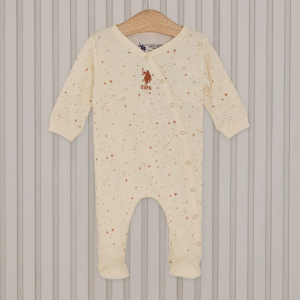 U.S.Polo Kız Bebek Patikli Tulum USB2110 Krem