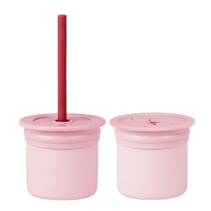 Oioi Ham+hüp Pipetli Silikon Bardak Seti Pinky Pink / Velvet Rose