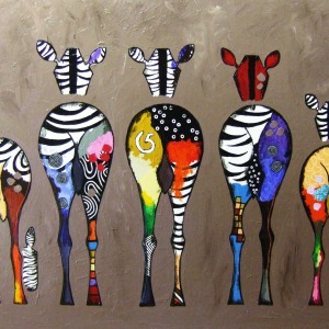  Zebra Ailesi Sayılarla Boyama SetiKasnaklı  40 x 50