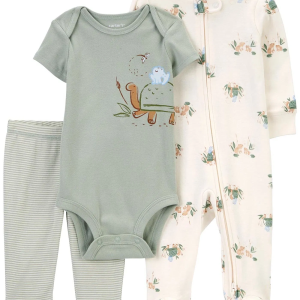 Carter's Erkek Bebek Tulum Body Pantolon Set 3'lü Paket 1R038110 Renkli