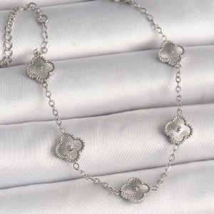 316L Çelik Gümüş Renk İşlemeli Baby Boy Yonca Model Kadın Bileklik