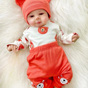 3-18 Ay Erkek Bebek Takımı Kulaklı Ayıcık 3'lü Turuncu