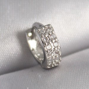 316L Çelik Gümüş Renk Zirkon Taşlı Tragus Piercing