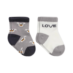 Bistyle Love Dog Penye Soket Çorap 2'Li BS10118 Gri