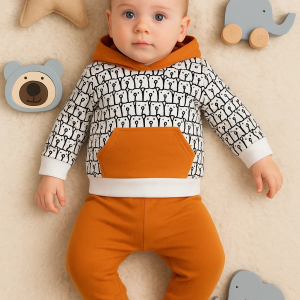 3-18 Ay Erkek Bebek Takımı Minik Ayıcıklar 2'li Hardal