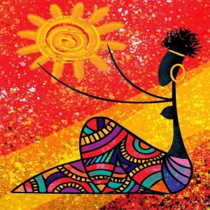  Afrika Güneşi Sayılarla Boyama Seti Kasnaklı  40 x 50
