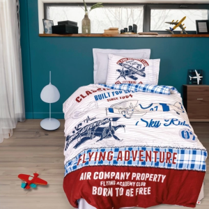 Cotton Box Junior Ranforce Nevresim Takımı Tek Kişilik Flying Gri