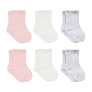 Bistyle Basic Penye Soket Çorap 6'Lı BS10101B Pembe Ekru Gri