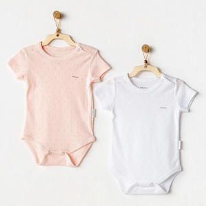 Andywawa Ac25554 Sleeve Jacquard 2'li Basic Body Pink White