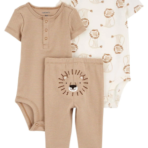 Carter's Erkek Bebek Body Pantolon Set 3'lü Paket 1R035310 Kahverengi
