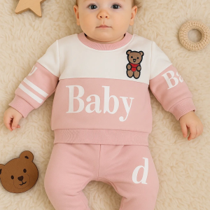 3-18 Ay Kız Bebek Alt&Üst Takımı Baby 2'li Pembe