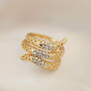 Ayarlamalı Altın Renk Metal Zirkon Taşlı Yüzük