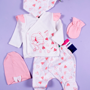 3 Ay Kız Bebek Kalp 5'li Hastane Takımı Somon