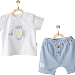 Andywawa Ac25608 Ocean İs My Happy Place 2'li Bebe Takım Blue
