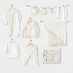 Andywawa AC25311 Newborn Chic Girl 10'Lu Hastane Çıkışı Ekru