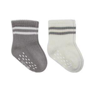 Bistyle Çemberli Kaymaz Soket Çorap 2'Li BS10125 Gri Ekru