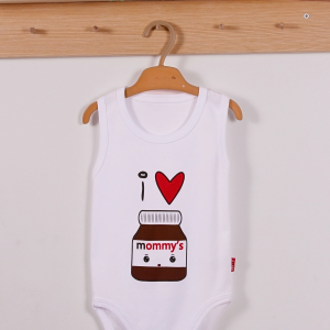 Yeni Doğan 3-12 Ay Mommy's Çikolata Askılı Unisex Body Beyaz