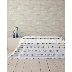 English Home Flower Çift Kişilik Line Pike 200x220 cm Mavi