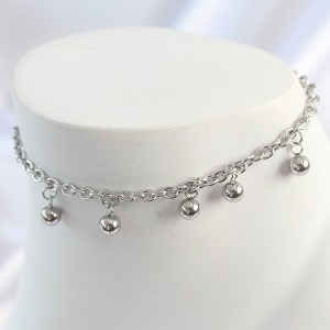 316L Çelik Gümüş Renk Sallantı Topçuk Zincir Model Kadın Halhal