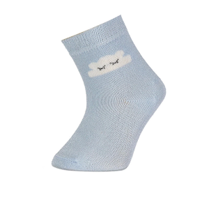 Bibaby Desenli Bamboo 2'Li Çorap 68384 Taş-Mavi