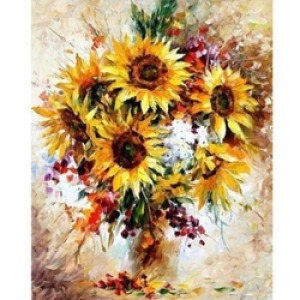  Ayçiçek Sayılarla Boyama Seti Kasnaklı  40 x 50