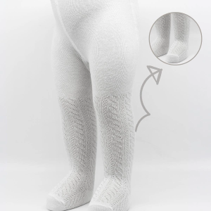 Bistyle Tekli Zikzak Kabartma Penye Külotlu Çorap Bs50108 Beyaz